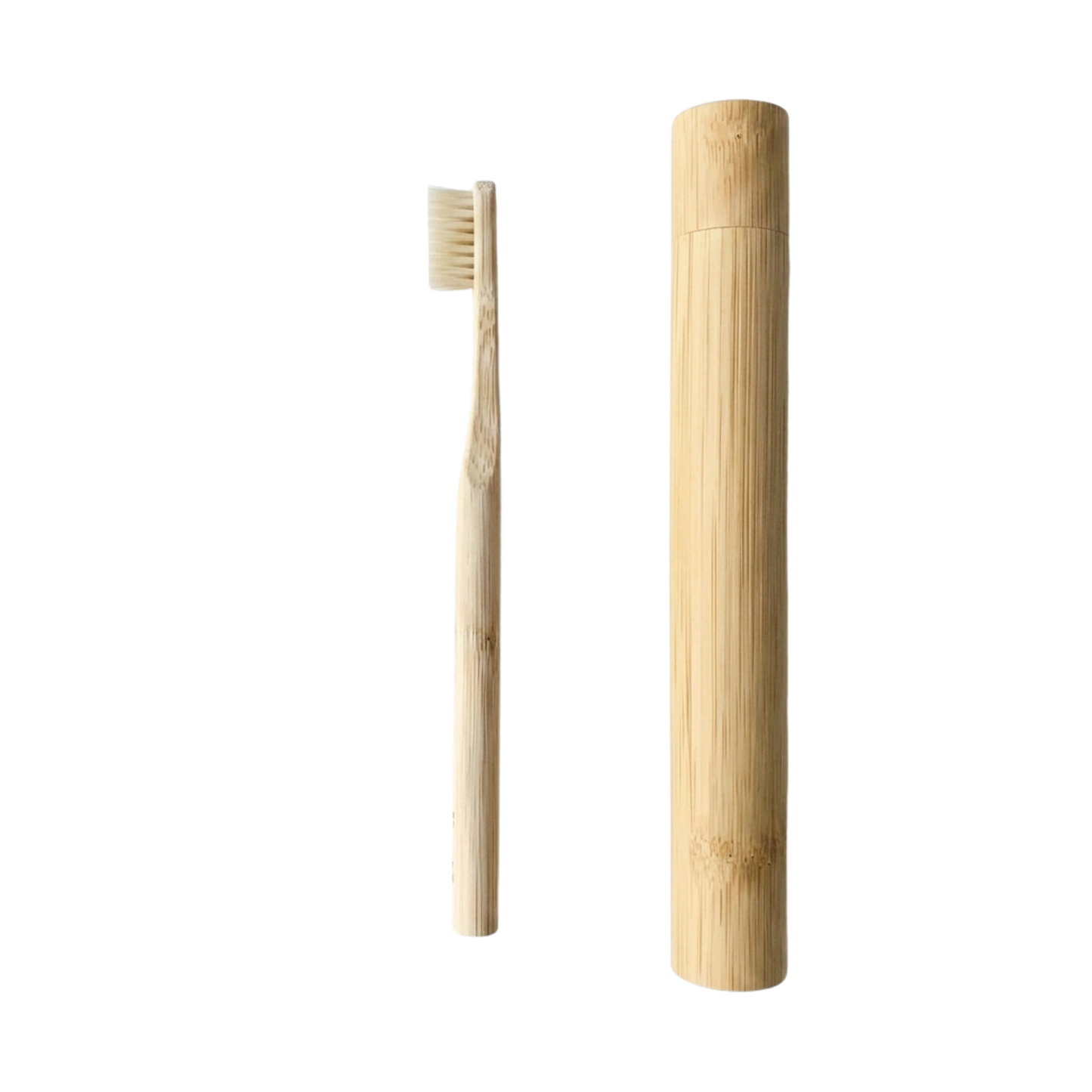 Boar Bristle Toothbrush — Single + Travel Case, feature highlight showing natural keratin, plastic-free bristles, and no nylon.