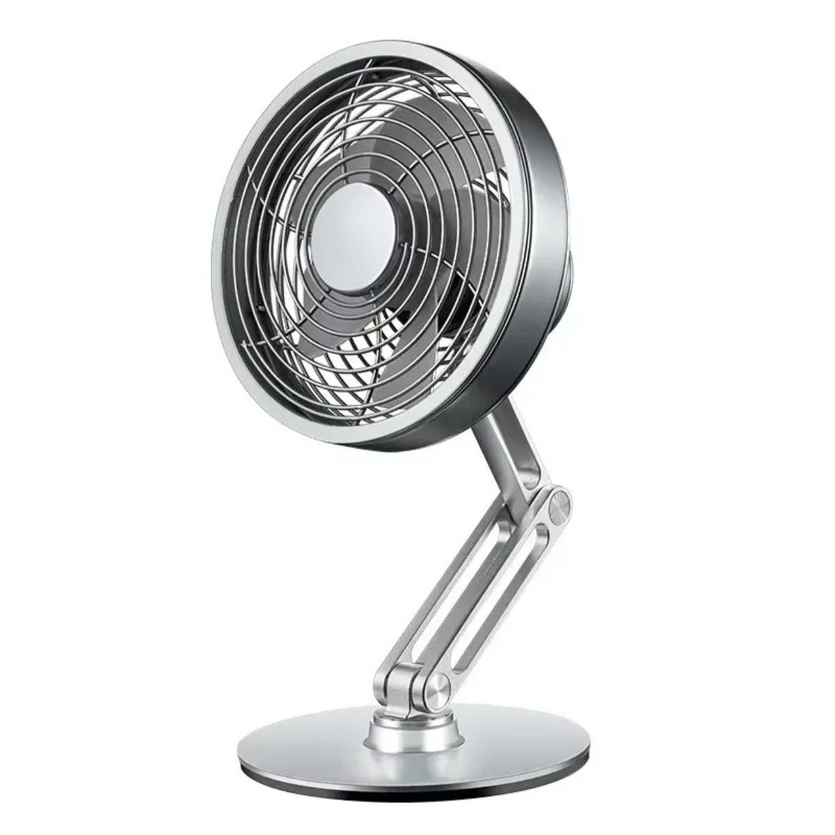 Metal Desktop Fan — Silent DC Motor, 2200mAh, 360° Tilt, 3 Speeds