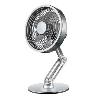 Metal Desktop Fan — Silent DC Motor, 2200mAh, 360° Tilt, 3 Speeds
