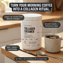 Grass-Fed Collagen Creamer — Real Bovine Collagen, Types 1 & 3, Vanilla