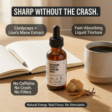 Mushroom Energy & Cognition Drops — Cordyceps & Lion's Mane, No Caffeine