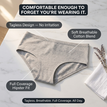 Women's Cotton Hipster Brief — Tagless, Breathable, Full Coverage