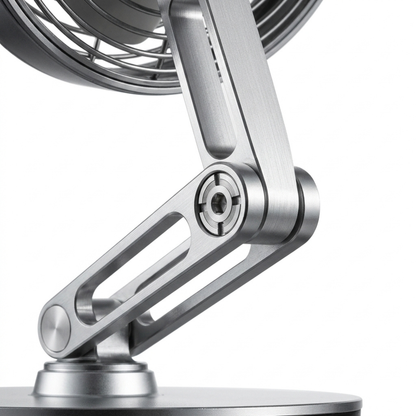 Metal Desktop Fan — Silent DC Motor, 2200mAh, 360° Tilt, 3 Speeds