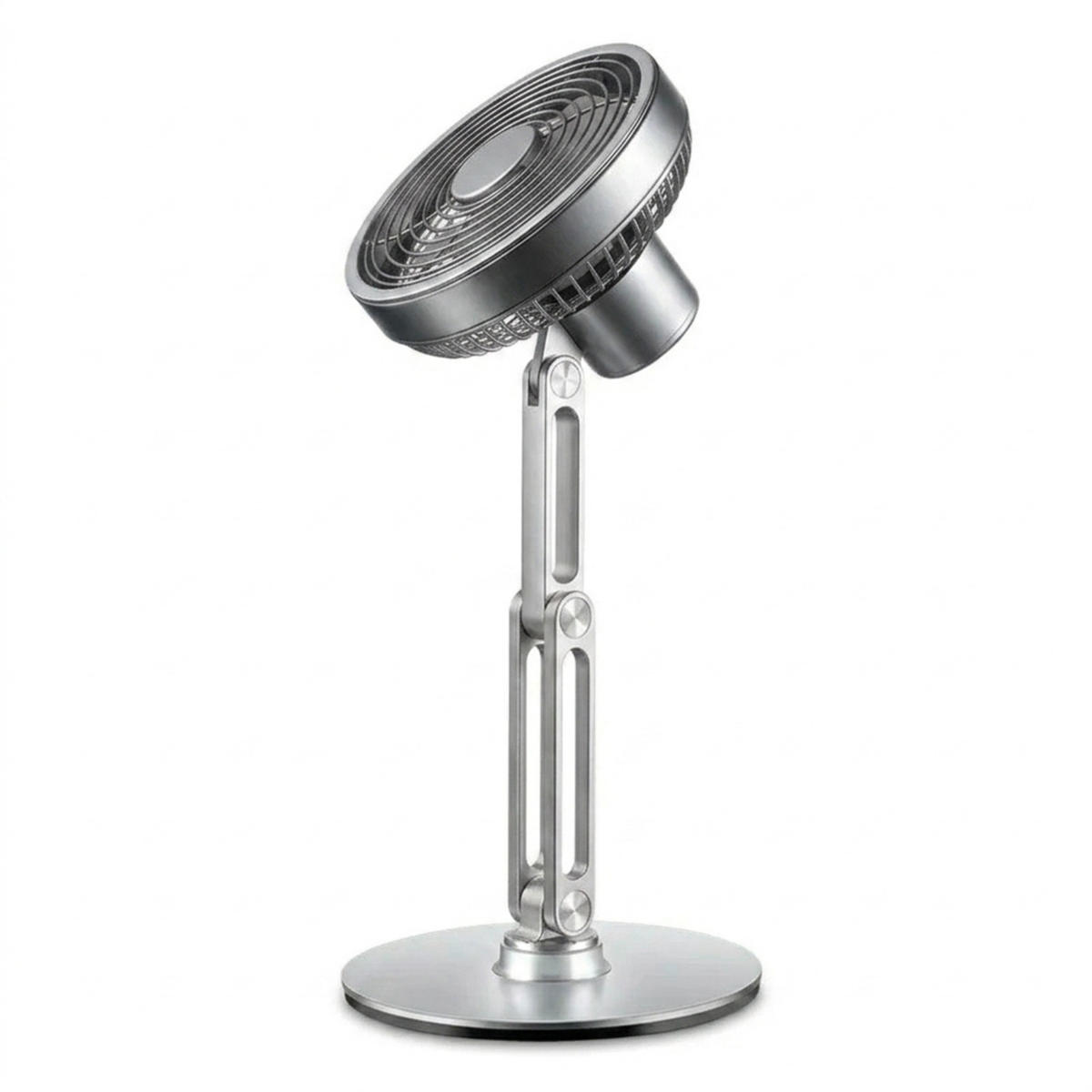 Metal Desktop Fan — Silent DC Motor, 2200mAh, 360° Tilt, 3 Speeds
