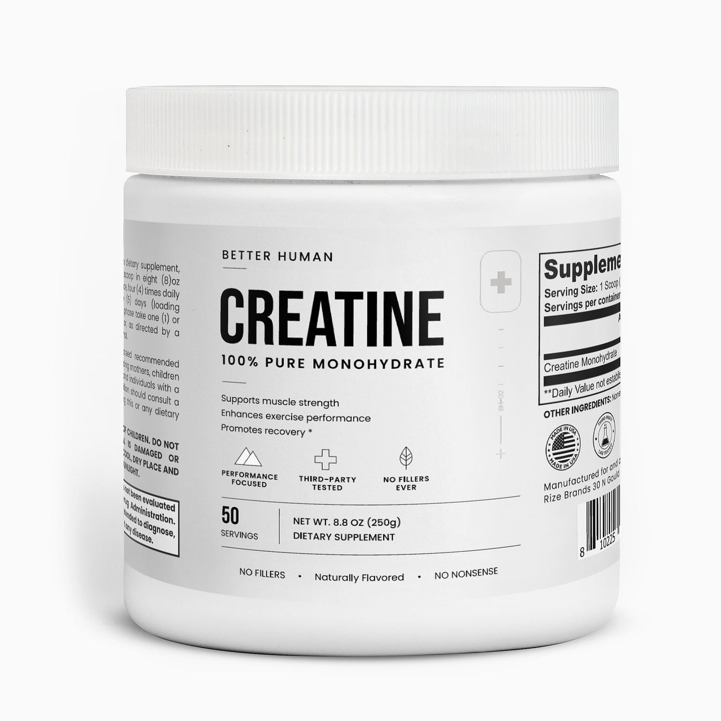 Better Human Goods Creatine Monohydrate — One Ingredient, No Filler