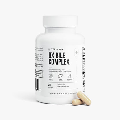 Better Human Goods Ox Bile Complex — 40% Cholic Acid, Digestive Enzyme Blend, Fat Digestion