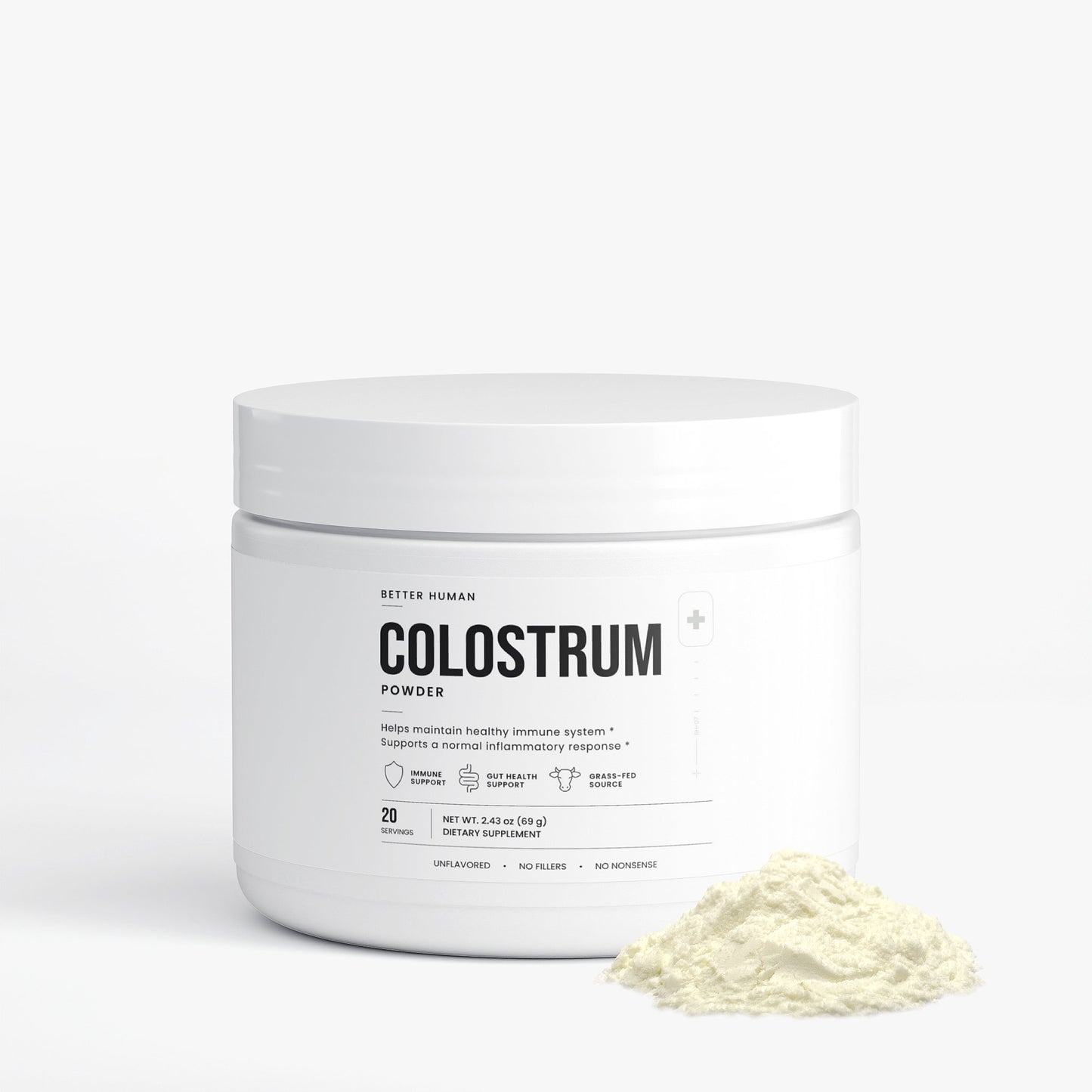 Better Human Goods Colostrum Powder — Real Colostrum, 25% IgG