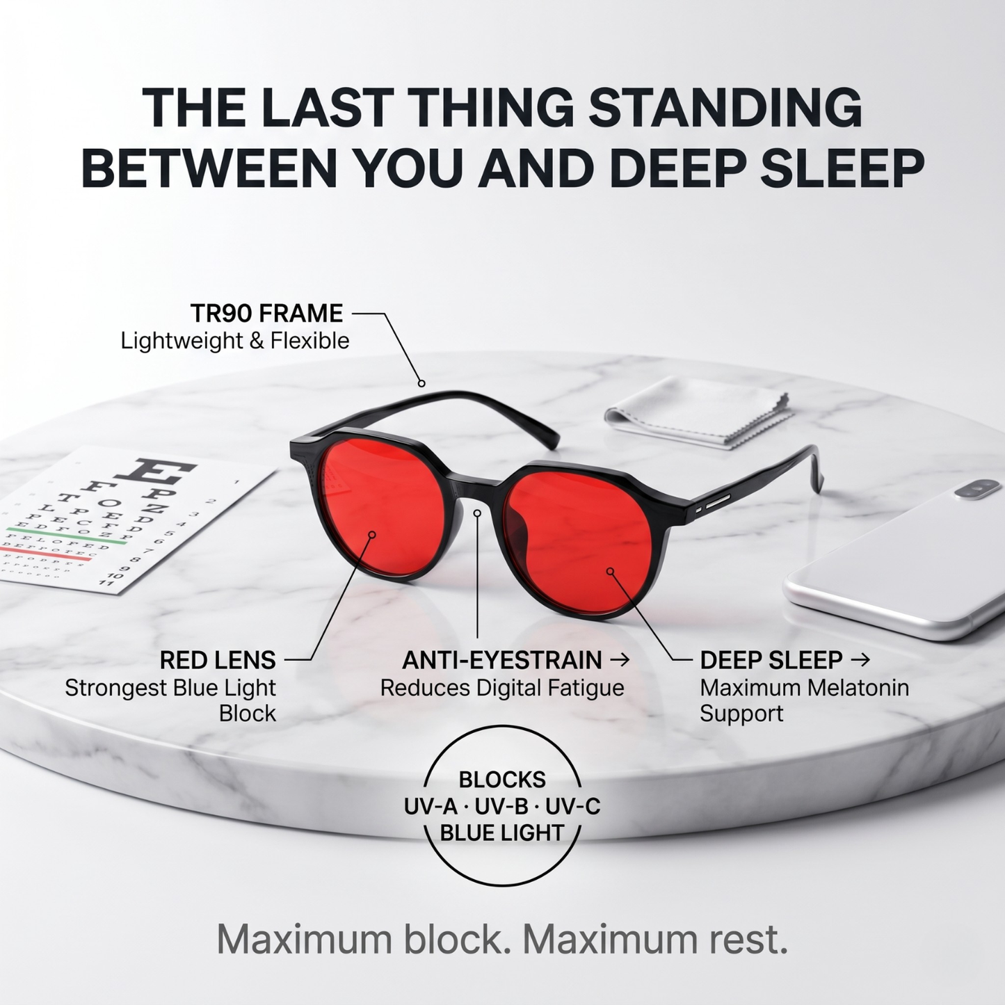 Blue Light Glasses: Transparrent Black