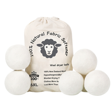 XL Wool Dryer Balls — 100% New Zealand Wool, Chemical-Free, 6-Pack