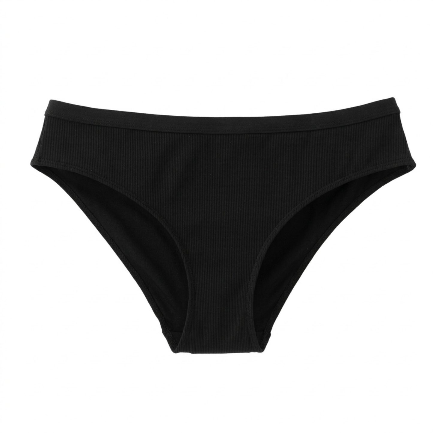 Women's Ribbed Low-Rise Bikini — Flat Waistband, All-Day Comfort