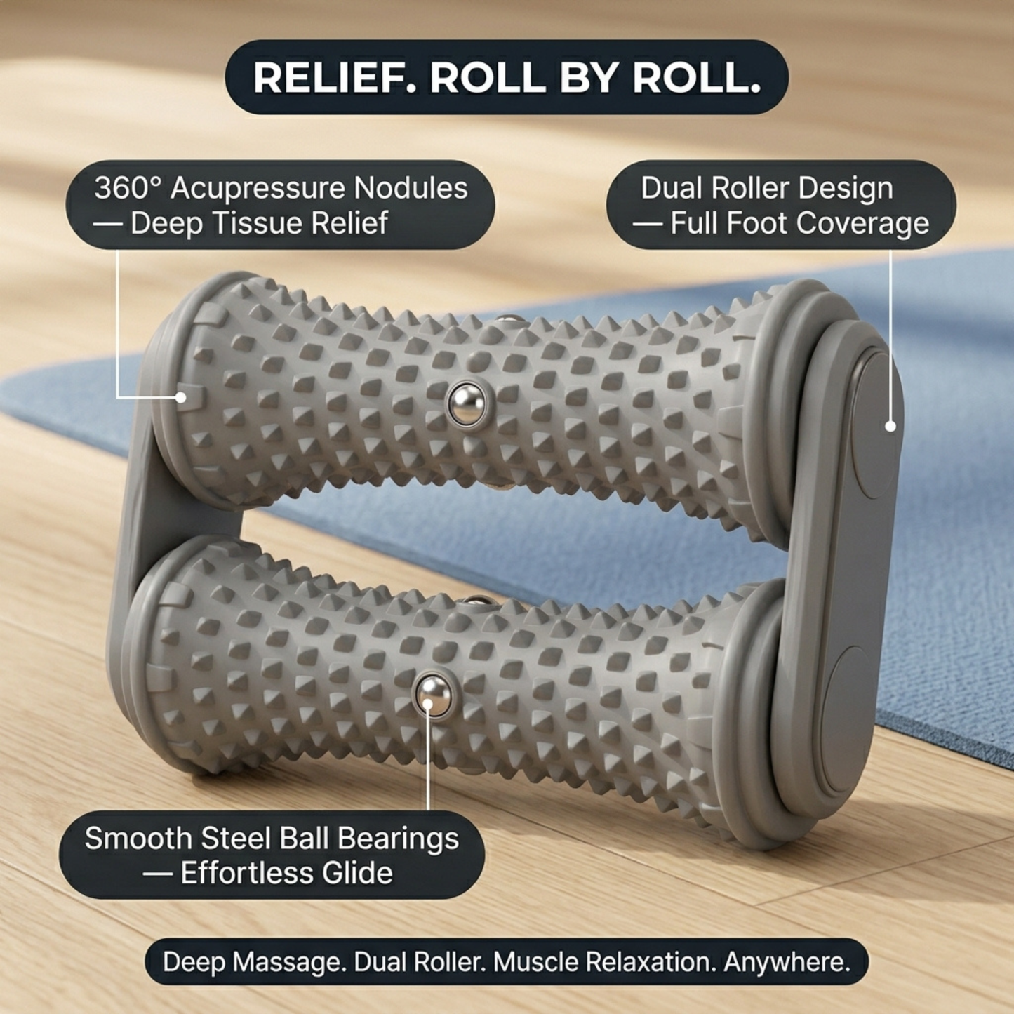 Recovery Tool Set — Foot Roller, Ab Wheel Set & Massage Balls, 5 Styles