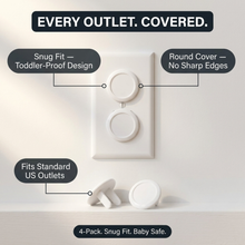 Round Outlet Covers — Baby Safety, 4-Pack, Snug Fit, Toddler-Proof