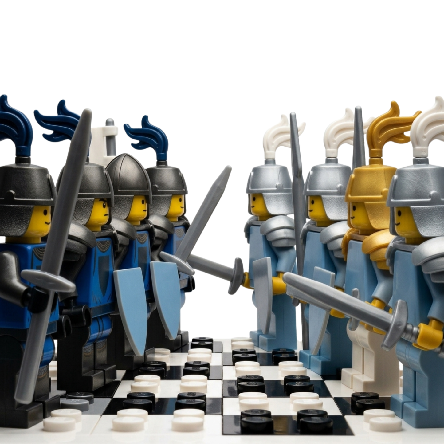Building Block Chess Set — Screen-Free, 32 Medieval Knight Figures