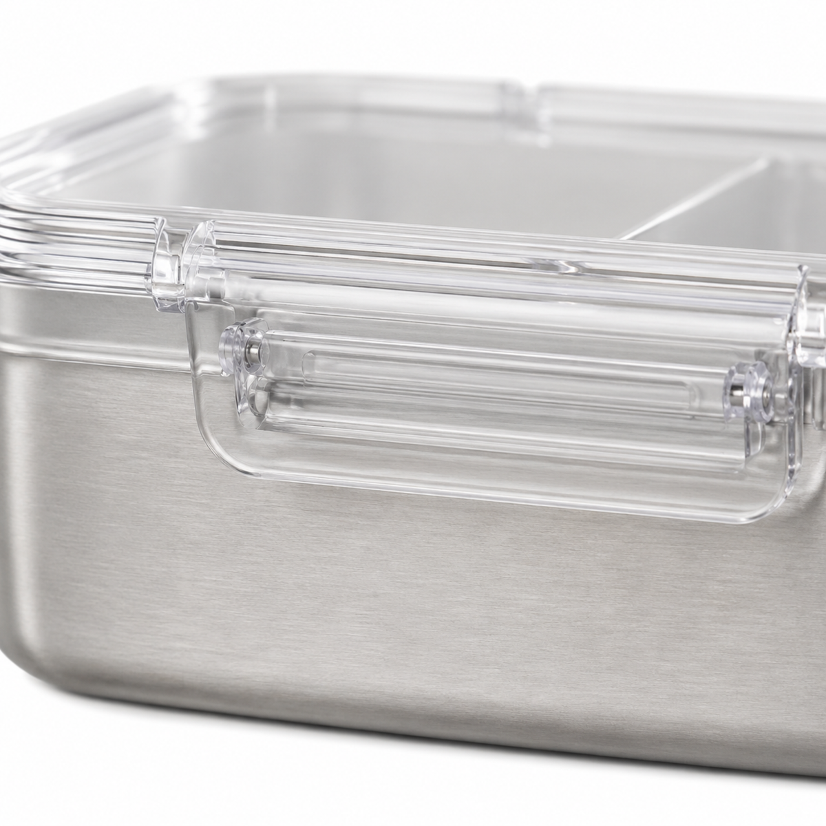 Stainless Steel Food Container — Plastic-Free, Clear See-Through Lid