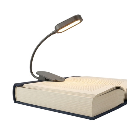 Clip-On Amber Reading Light — Eye-Care, 360° Gooseneck, Warm LED, USB Powered