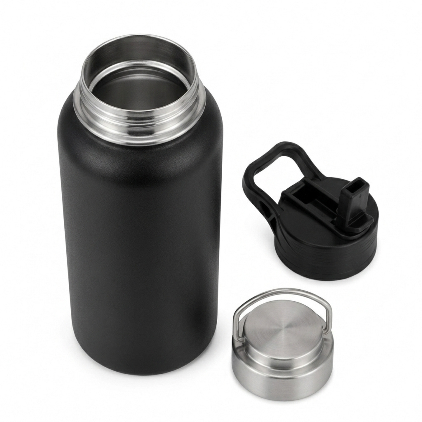 Steely Vacuum Flask — Plastic-Free, Bare Steel Interior, No Liner, 500ml & 1000ml