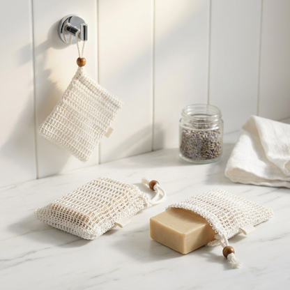 Soap Saver Pouch — 3-Pack, Extends Bar Soap Life, Woven Mesh