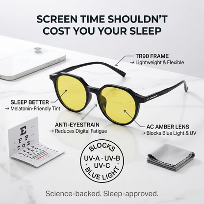Blue Light Glasses: Transparrent Black