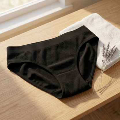 Women's Seamless Mid-Rise Bikini — No-Show, Fold-Over Waistband
