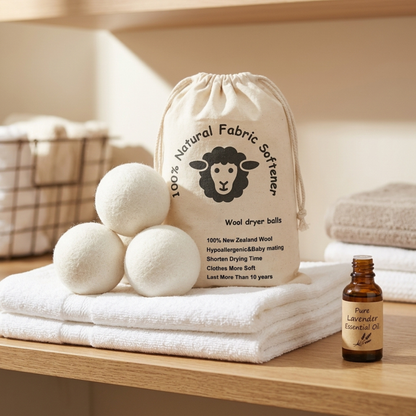 XL Wool Dryer Balls — 100% New Zealand Wool, Chemical-Free, 6-Pack