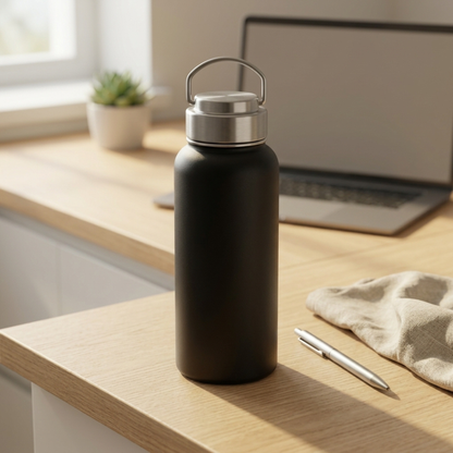 Steely Vacuum Flask — Plastic-Free, Bare Steel Interior, No Liner, 500ml & 1000ml