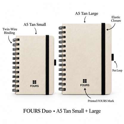 FOURS Notebooks — A5 Daily, A6 Pocket & Duo Bundle