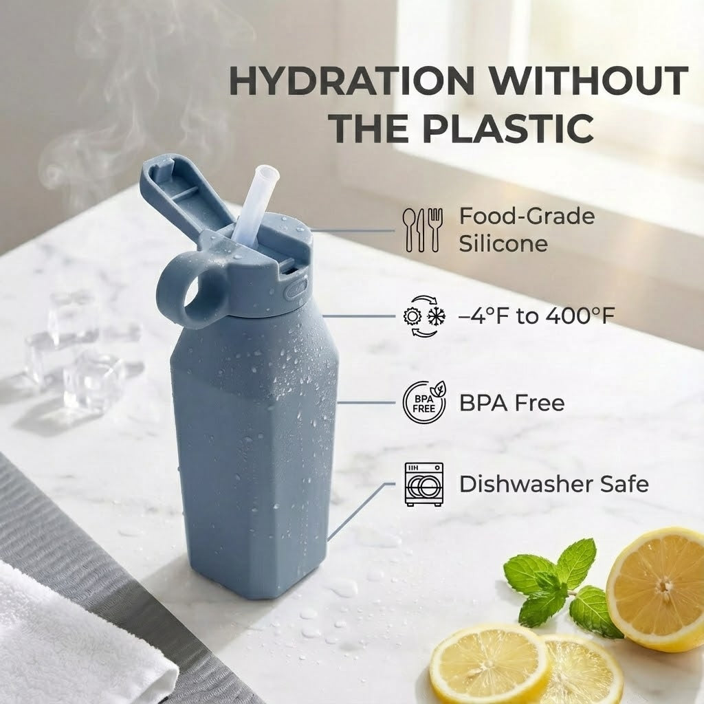 Steely Silicone Water Bottle
