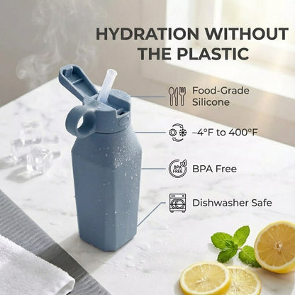 Steely Silicone Water Bottle