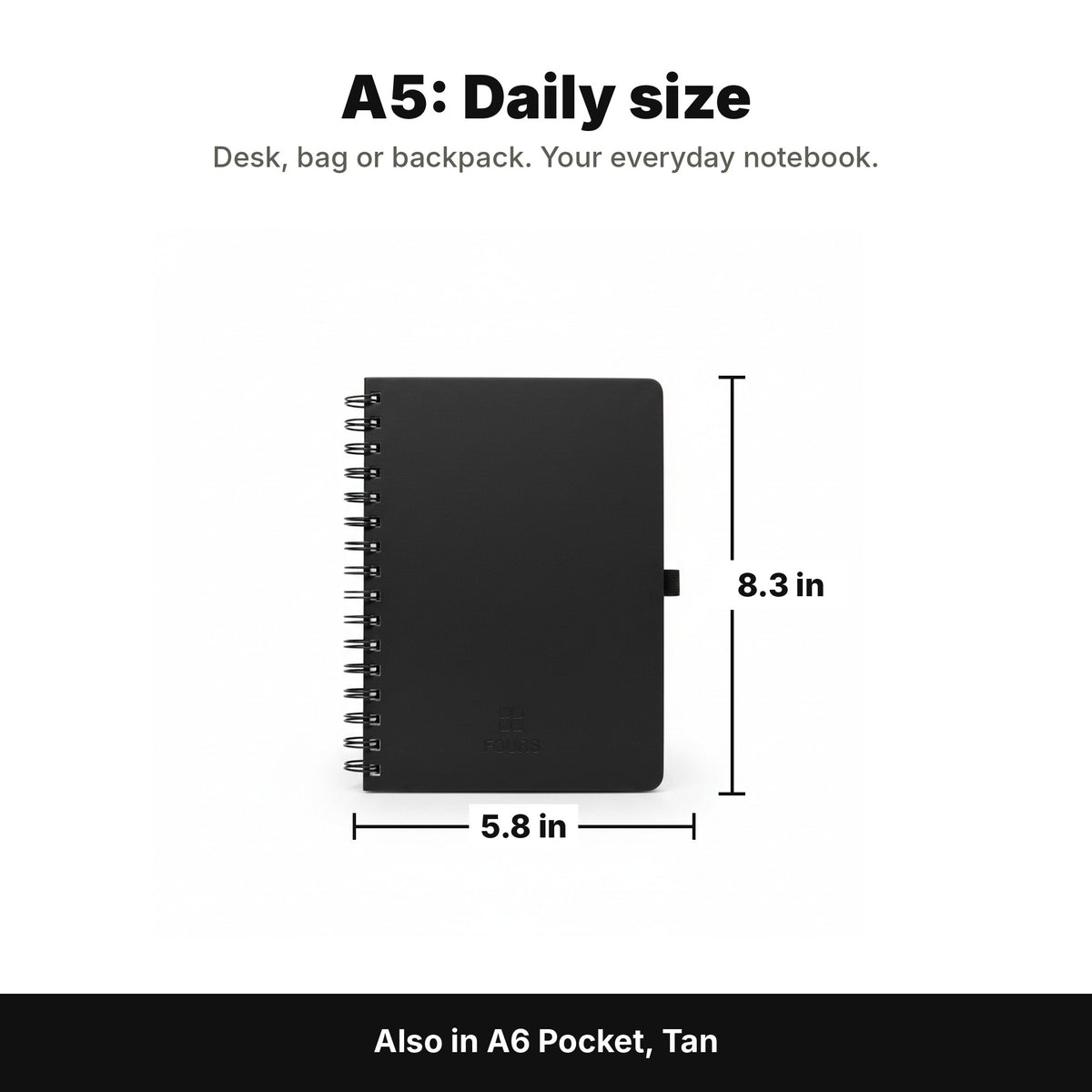 FOURS Notebooks — A5 Daily, A6 Pocket & Duo Bundle