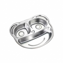 Steely Kids Divided Plate Bear Shape Food Grade Stainless Steel