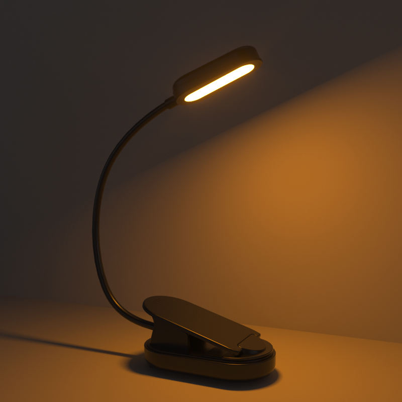 Clip-On Amber Reading Light, product photo on a white background.
