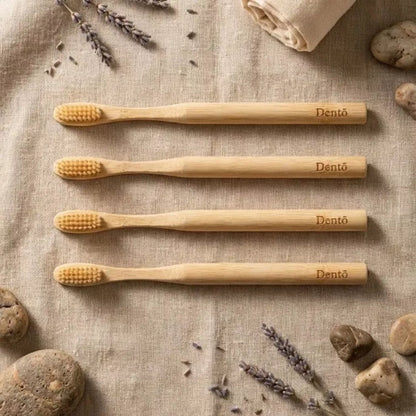 Boar Bristle Toothbrush — 4-Pack, product photo on a white background.