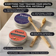 Dentō Complete Oral Care Bundle graphic highlighting key features and ingredients.