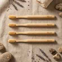 Boar Bristle Toothbrush — 4-Pack, wholesale case packs, product photo on a white background.