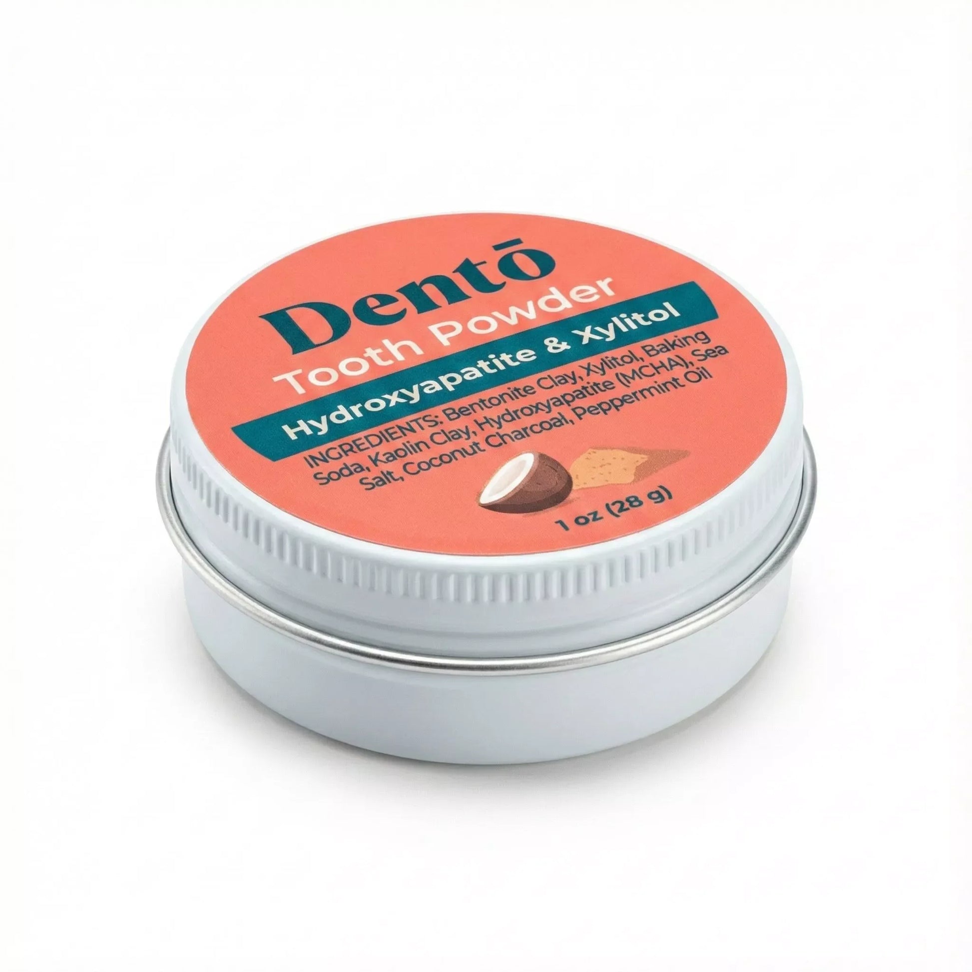 Remineralizing Tooth Powder — product photo on a white background, front view.