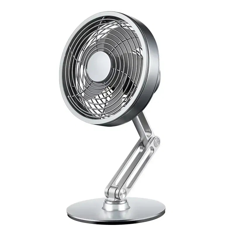 Metal Desktop Fan, product photo on a white background.