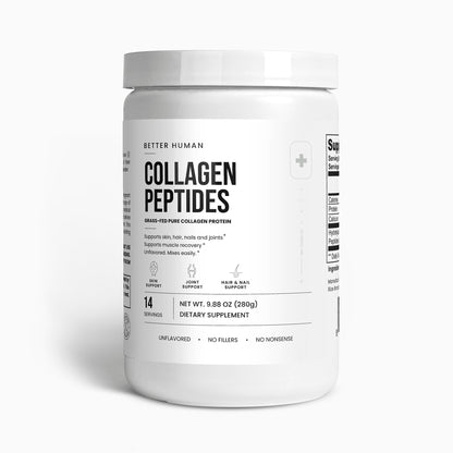 Grass-Fed Collagen Peptides — Unflavored, side view product photo on a white background.