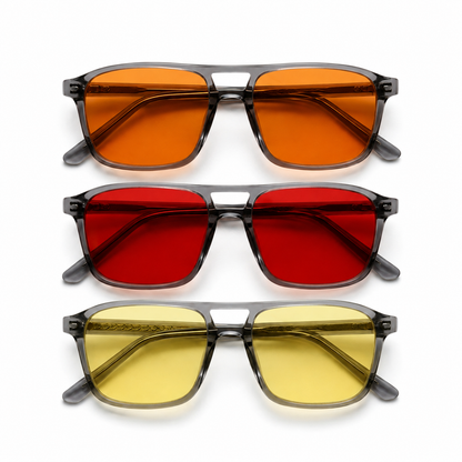 Blue Light Blocking Glasses — Atlas, full set shown together with all 3 lenses.