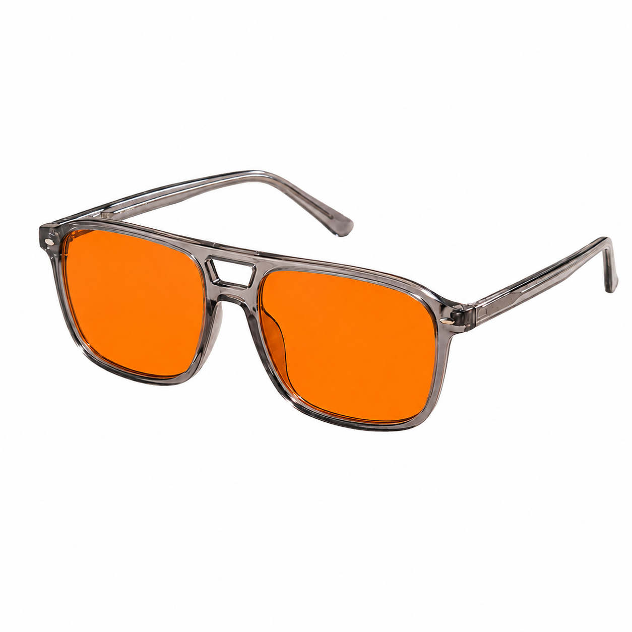 Blue Light Blocking Glasses — Atlas, Orange Lens, product photo on a white background, back view.