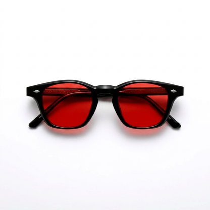 Blue Light Blocking Glasses — Dawn, Red Lens, product photo on a white background.