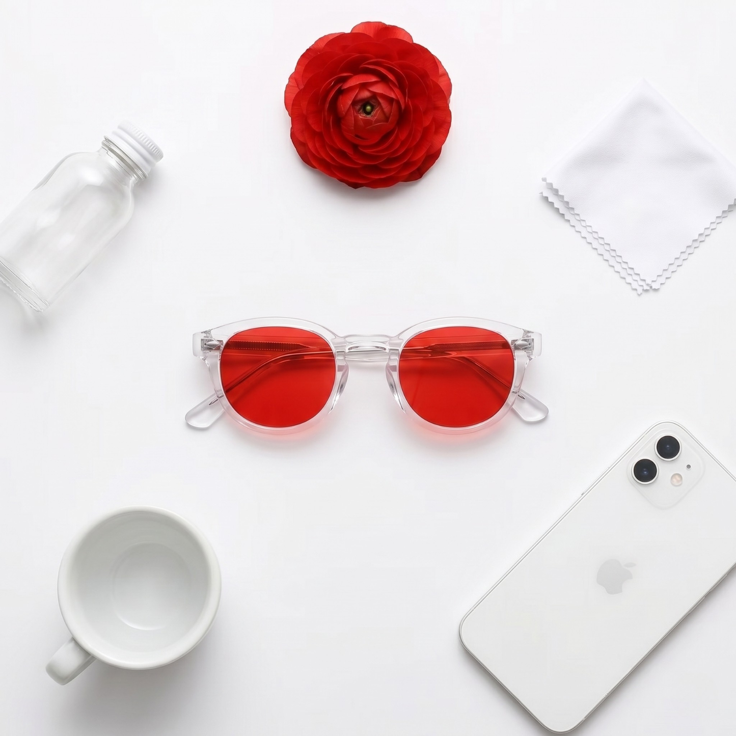 Blue Light Blocking Glasses — Lite, Red Lens, product photo on a white background.