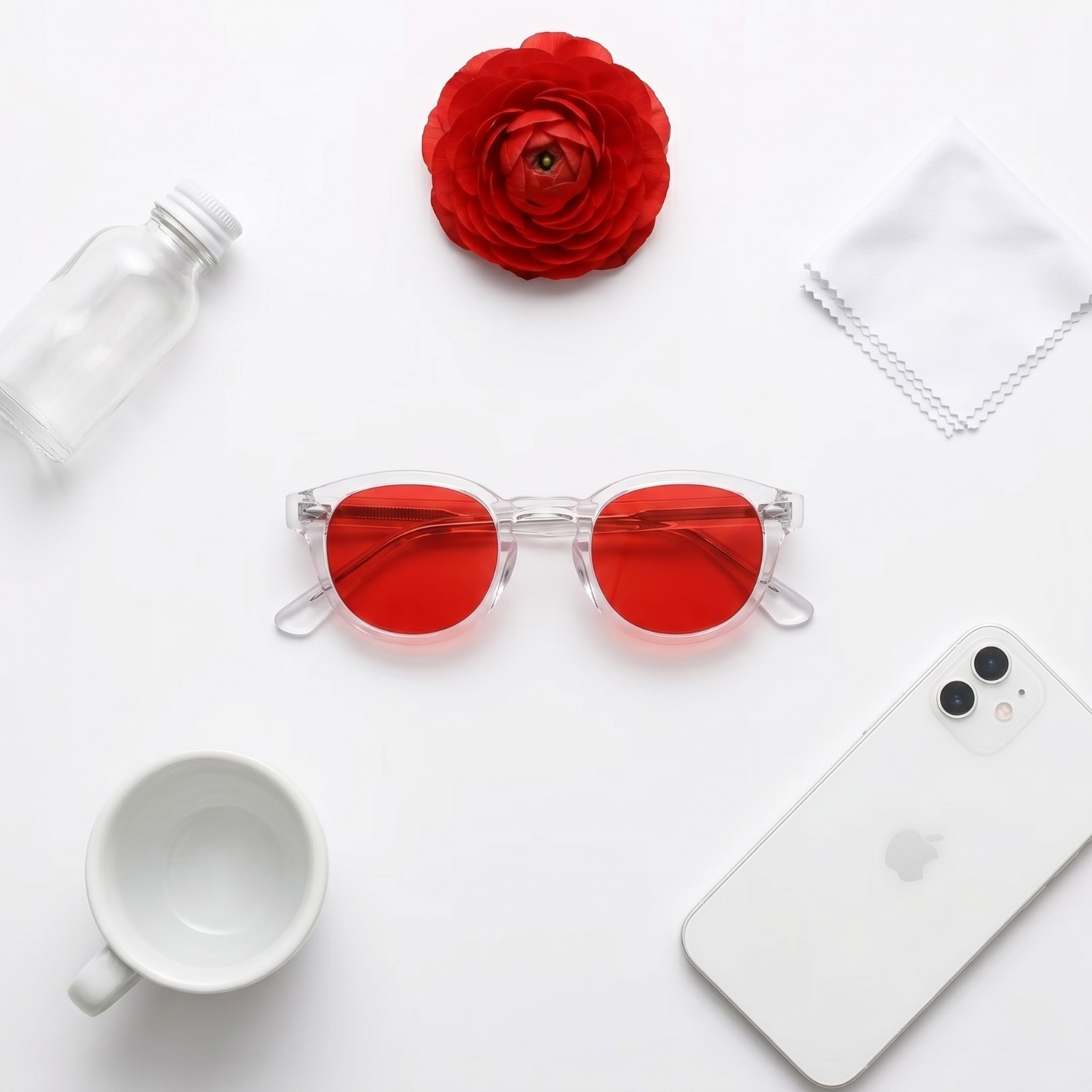 Blue Light Blocking Glasses — Lite, Red Lens, product photo on a white background.