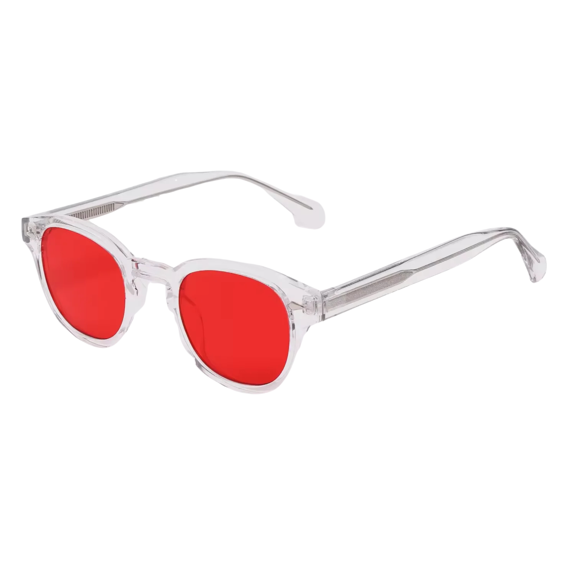 Litez Simple Blue Light Blocking Glasses — Clear frame with Red lens, product photo on a white background.