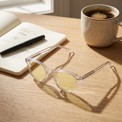 Litez Simple Blue Light Blocking Glasses — lifestyle photo showing the product in use.