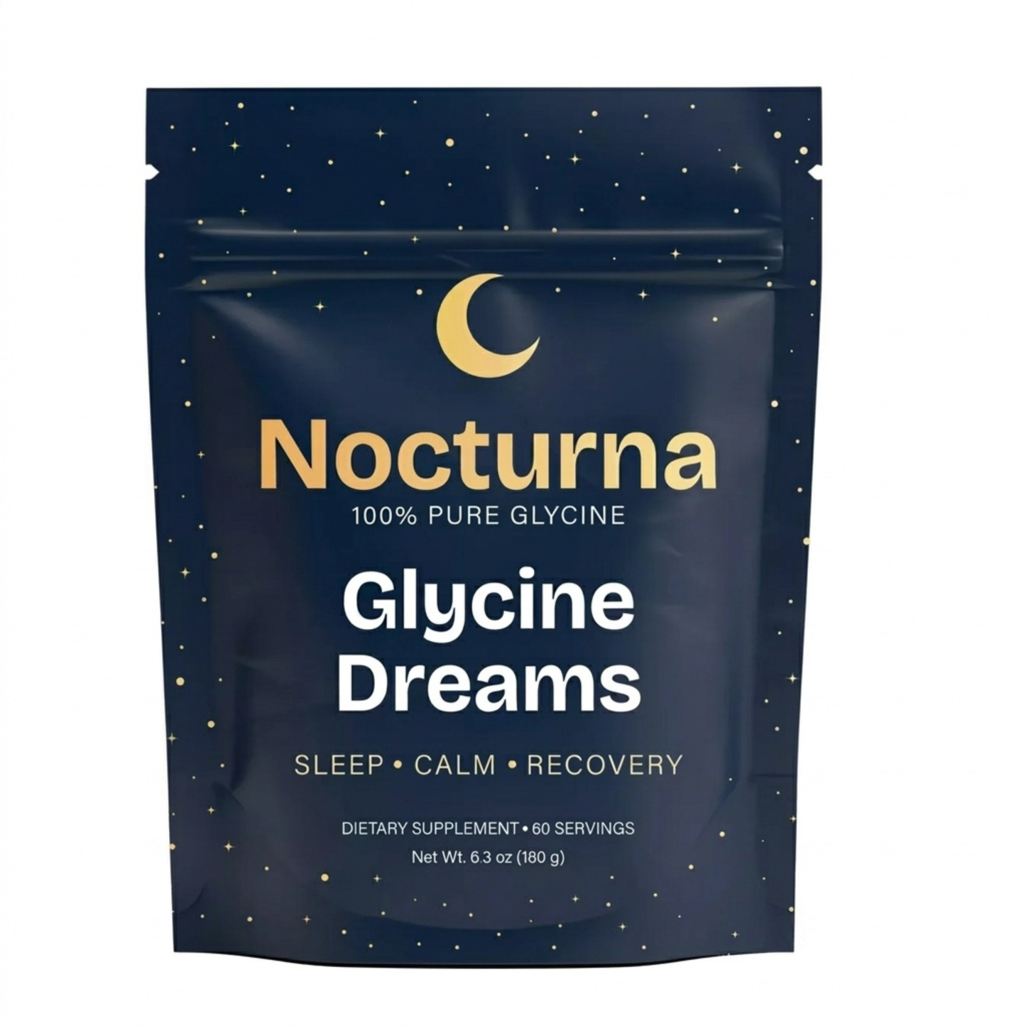 Glycine Sleep Supplement — product photo on a white background, side view.
