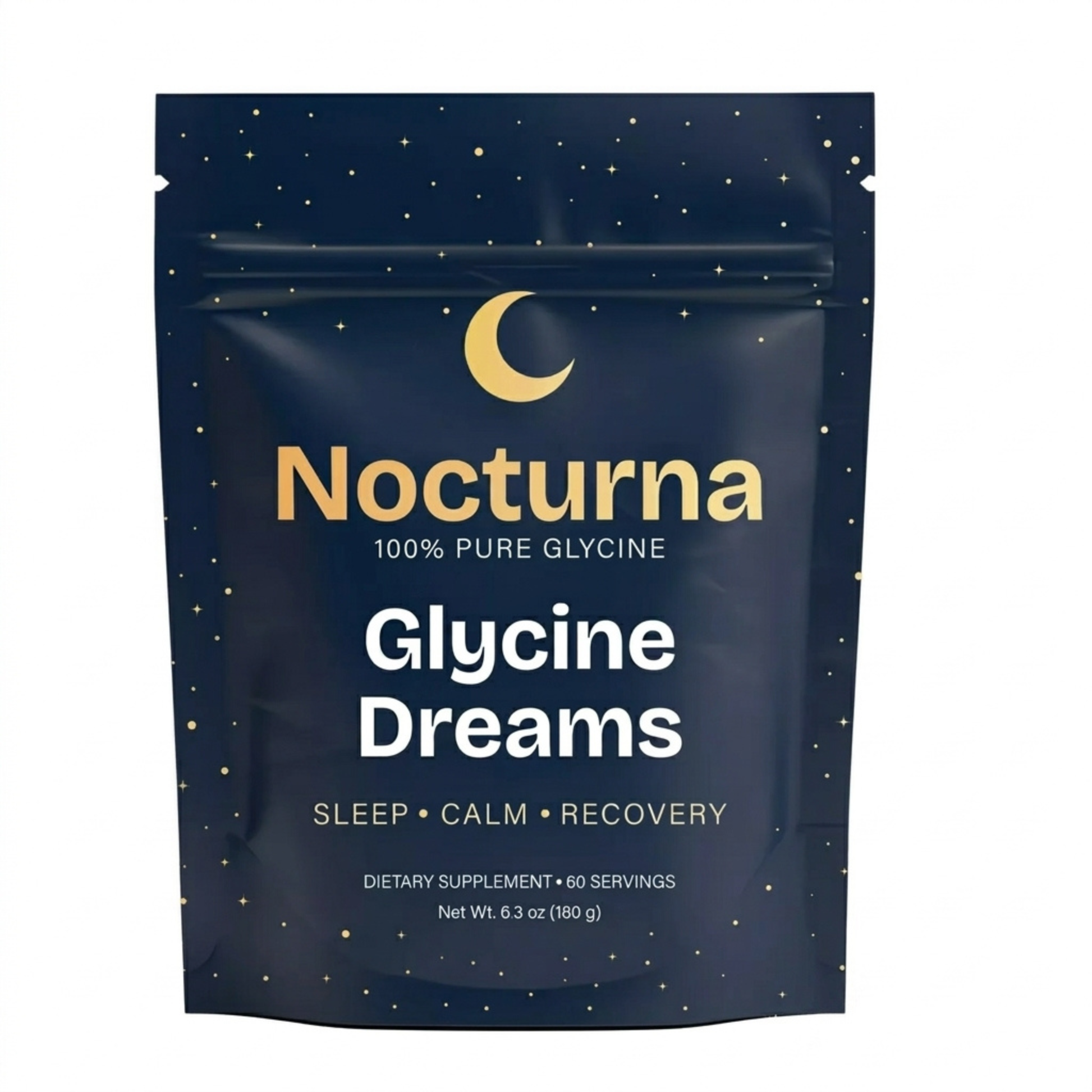 Glycine Sleep Supplement — product photo on a white background, side view.