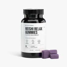 Reishi Relax Gummies, front view product photo on a white background.