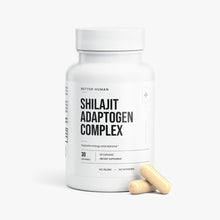 Shilajit Adaptogen Complex, front view product photo on a white background.