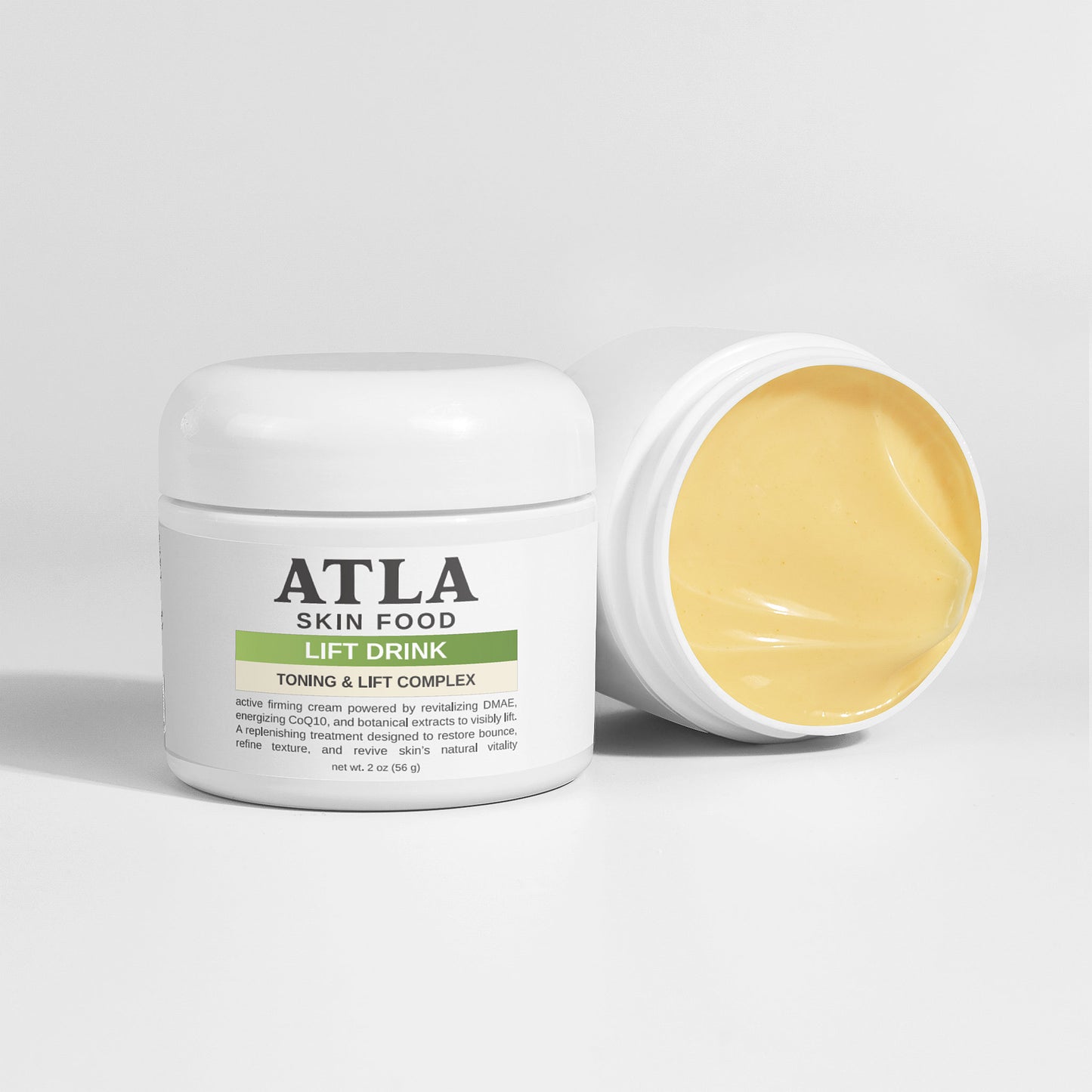 Face, Neck & Jawline Toning Cream — product photo on a white background, side view.