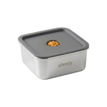 Stainless Steel Meal Prep Container, 600ml size, product photo on a white background.
